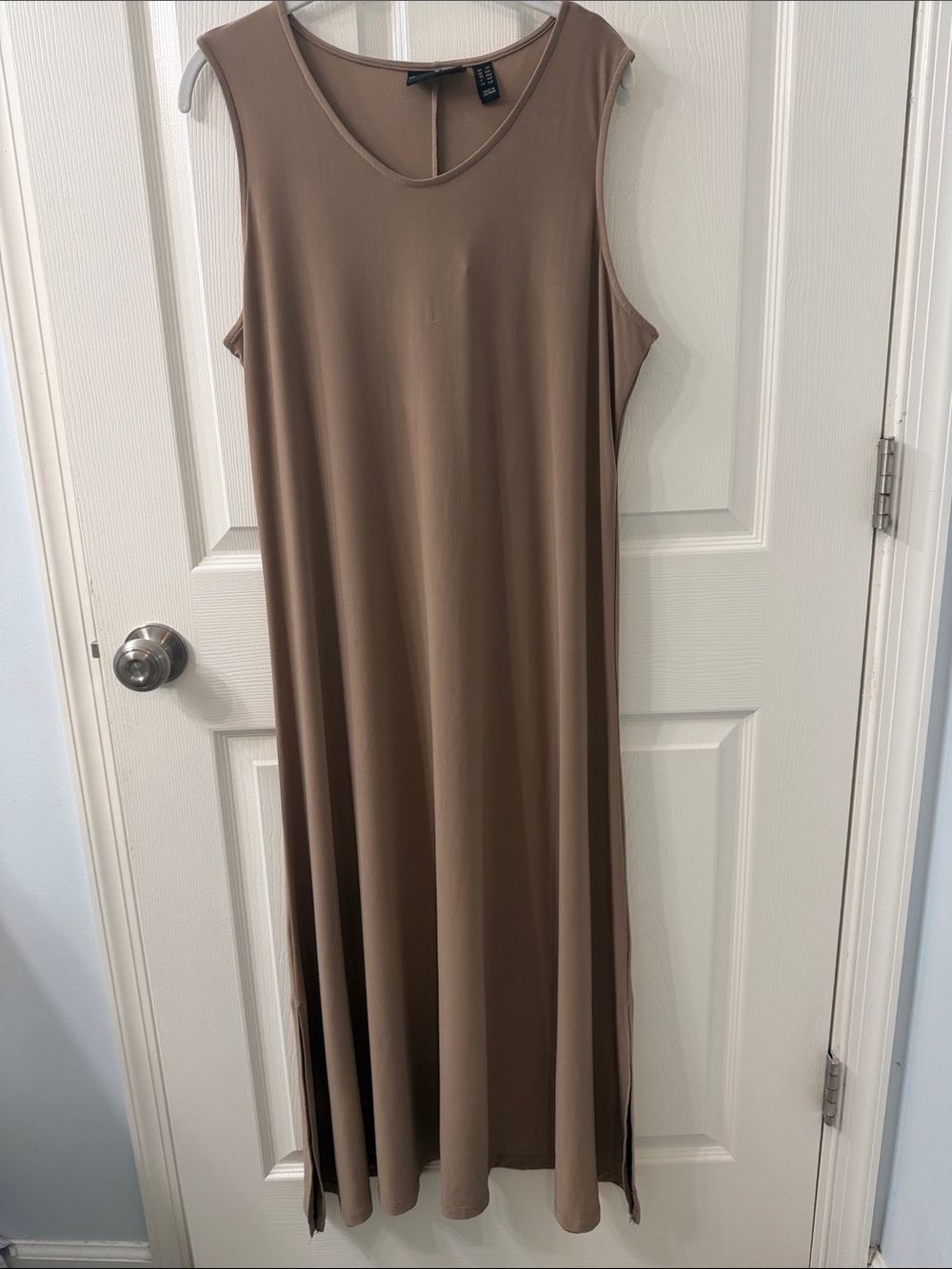 Attitudes by Renee Sleeveless Taupe Maxi Dress